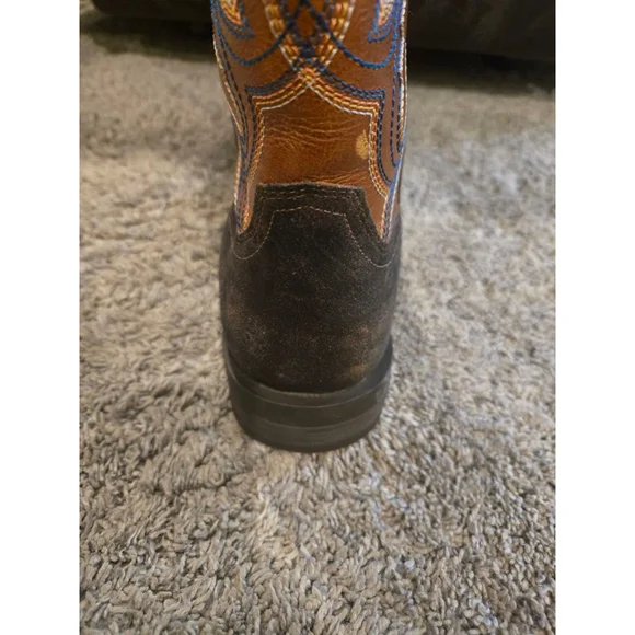 Ariat Steadfast Performance Western Boots Brown & Blue Cowboy Boots Size 10.5 - Picture 15 of 16